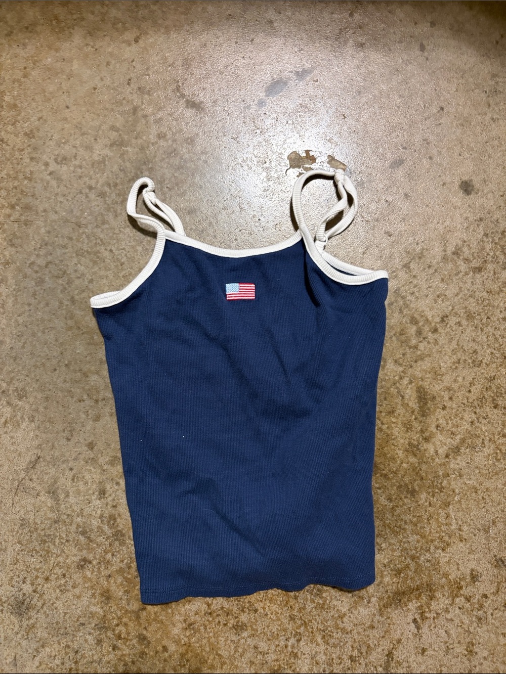 art class Navy Tank Top with Cream Trim